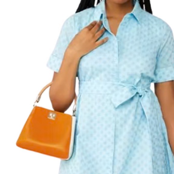 kate spade Embroidered Shirtdress Blue NWT  Large - Picture 2 of 16